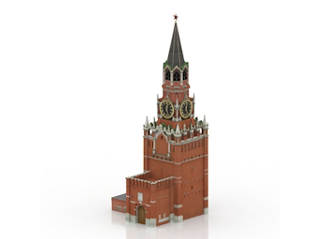 Free Tower Kremlin Spasskaya tower N65 3D model For Architecture 3Ds Max Model Download
